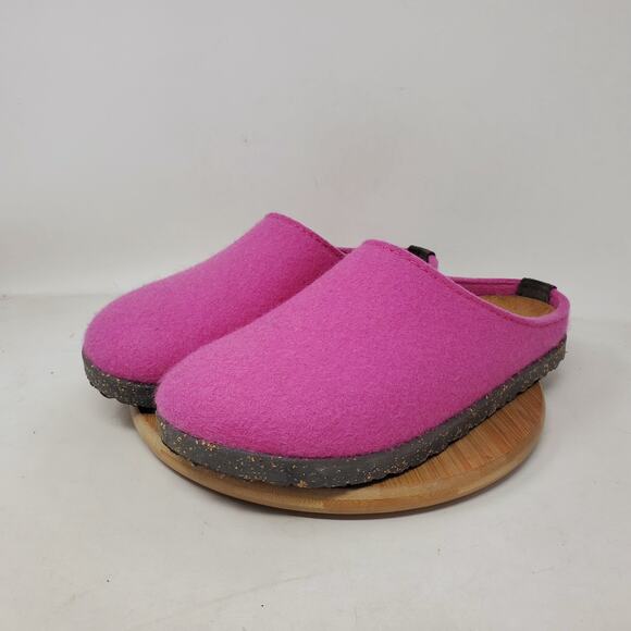 Haflinger Manhattan Shoes Womens 42 Fuchsia Mule Felted Wool Slide Hard Sole - Picture 2 of 11